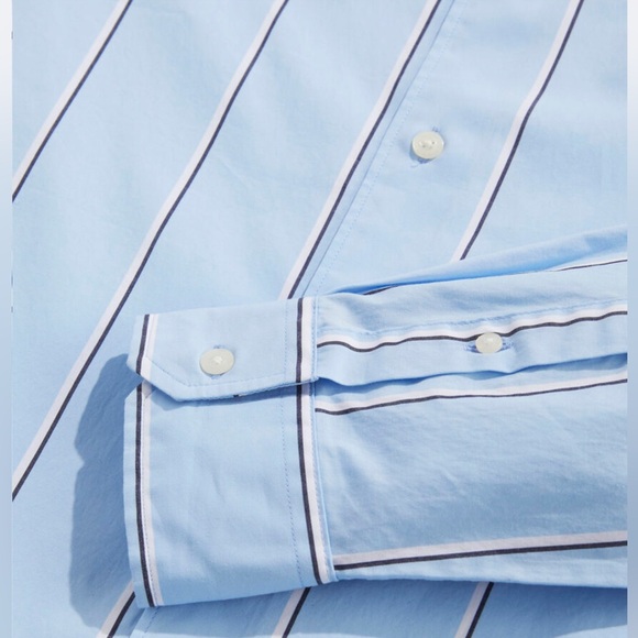 Men’s Vineyard Vines Shirt Stretch Poplin Striped Long Sleeve NEW In Pack Blue - Picture 6 of 9